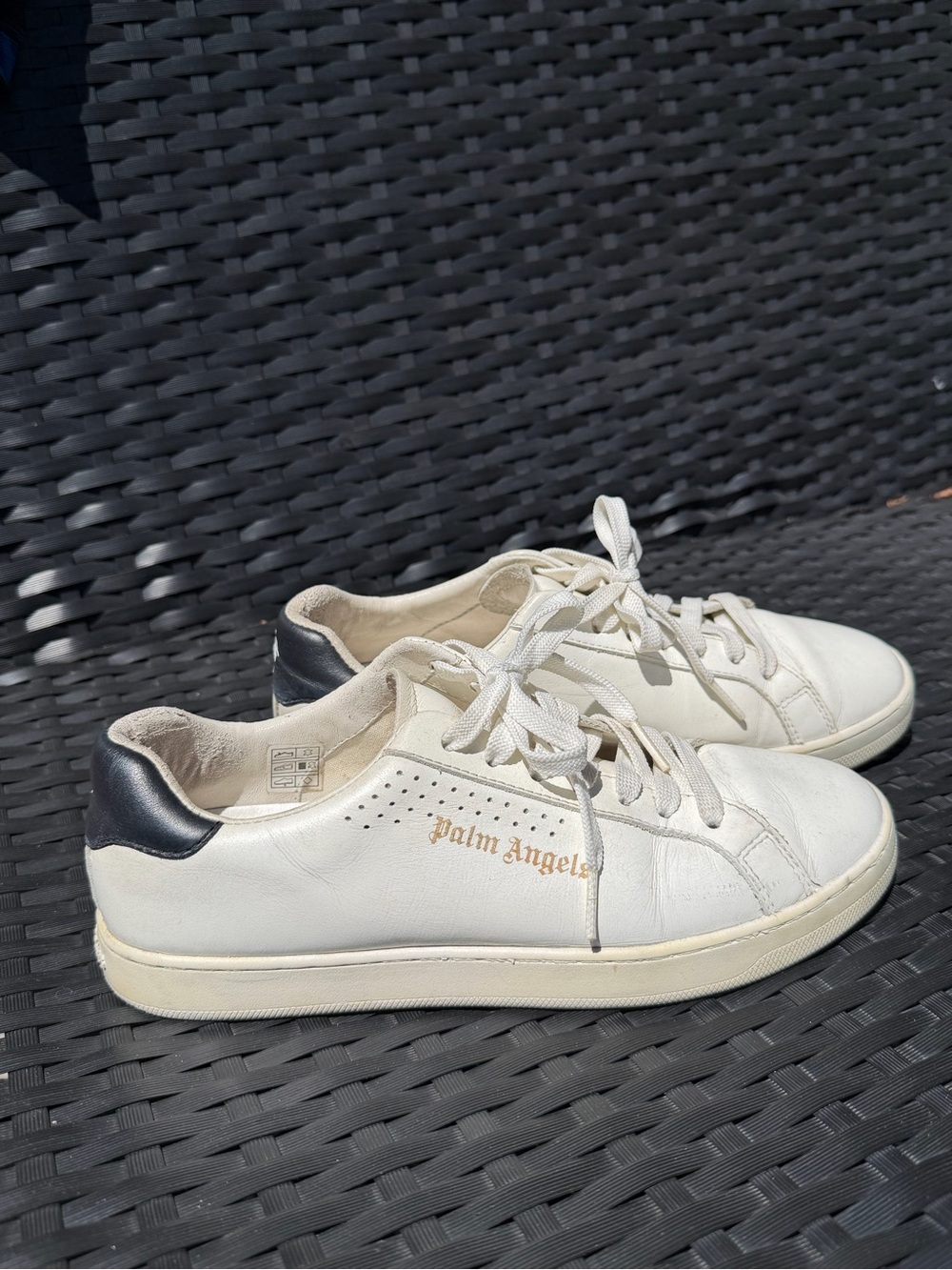 Palm Angels White Sneakers with Black Heel